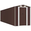 Image de vidaXL - Tuinschuur - 192x772x223 - cm - gegalvaniseerd - staal - donkerbruin