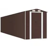 Image de vidaXL - Tuinschuur - 192x855x223 - cm - gegalvaniseerd - staal - donkerbruin