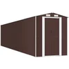 Image de vidaXL - Tuinschuur - 192x938x223 - cm - gegalvaniseerd - staal - donkerbruin