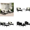 Image de vidaXL - 5-delige - Loungeset - met - kussens - poly - rattan - zwart