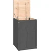 Image de vidaXL - Wasmand - 44x44x66 - cm - massief - grenenhout - grijs