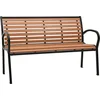 Image de vidaXL - Tuinbank - 116 - cm - staal - en - HKC - zwart - en - bruin