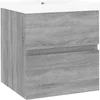 Image de vidaXL - Wastafelkast - met - ingebouwde - wasbak - bewerkt - hout - grijs - sonoma