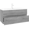 Image de vidaXL - Wastafelkast - met - ingebouwde - wasbak - bewerkt - hout - grijs - sonoma