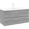 Image de vidaXL - Wastafelkast - met - ingebouwde - wasbak - bewerkt - hout - grijs - sonoma