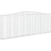 Image de vidaXL - Schanskorf - gewelfd - 400x30x140/160 - cm - gegalvaniseerd - ijzer