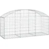 Image de vidaXL - Schanskorf - gewelfd - 150x50x60/80 - cm - gegalvaniseerd - ijzer