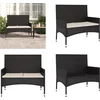 Image de vidaXL - Tuinbank - 2-zits - met - kussens - poly - rattan - zwart