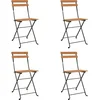 Image de vidaXL - 5-delige - Bistroset - inklapbaar - massief - acaciahout - en - staal