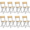 Image de vidaXL - Tuinstoelen - inklapbaar - 8 - st - staal - en - massief - acaciahout