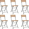 Image de vidaXL - Bistrostoelen - 6 - st - inklapbaar - massief - teakhout - en - staal