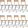 Image de vidaXL - Bistrostoelen - 8 - st - inklapbaar - massief - teakhout - en - staal
