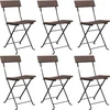 Image de vidaXL - Bistrostoelen - 6 - st - inklapbaar - poly - rattan - en - staal - bruin