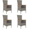 Image de vidaXL - Tuinstoelen - 4 - st - met - kussens - poly - rattan - grijs