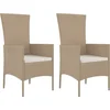Image de vidaXL - Tuinstoelen - 2 - st - met - kussens - poly - rattan - beige