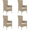 Image de vidaXL - Tuinstoelen - 4 - st - met - kussens - poly - rattan - beige