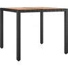 Image de vidaXL - Tuintafel - met - houten - blad - poly - ratten - en - acaciahout - zwart