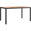 Image de vidaXL - Tuintafel - met - houten - blad - poly - ratten - en - acaciahout - zwart