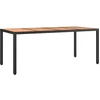 Image de vidaXL - Tuintafel - met - houten - blad - poly - ratten - en - acaciahout - zwart