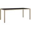 Image de vidaXL - Tuintafel - met - glazen - blad - poly - rattan - en - gehard - glas - beige