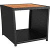 Image de vidaXL - Salontafel - met - houten - blad - poly - ratten - en - acaciahout - zwart