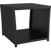 Image de vidaXL - Salontafel - met - glazen - blad - poly - rattan - en - gehard - glas - zwart