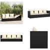 Image de vidaXL - Loungebed - met - kussens - poly - rattan - zwart