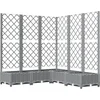 Image de vidaXL - Plantenbak - met - latwerk - 120x120x121,5 - cm - polypropeen - lichtgrijs