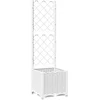 Image de vidaXL - Plantenbak - met - latwerk - 40x40x136 - cm - polypropeen
