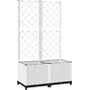 Image de vidaXL - Plantenbak - met - latwerk - 80x40x136 - cm - polypropeen - wit