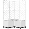 Image de vidaXL - Plantenbak - met - latwerk - 80x80x136 - cm - polypropeen - wit
