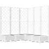 Image de vidaXL - Plantenbak - met - latwerk - 120x120x121,5 - cm - polypropeen - wit