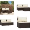 Image de vidaXL - 3-delige - Loungeset - met - kussens - poly - rattan - bruin