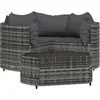 Image de vidaXL - 4-delige - Loungeset - met - kussens - poly - rattan - grijs