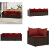 Image de vidaXL - 3-delige - Loungeset - met - kussens - poly - rattan - bruin