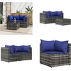 Image de vidaXL - 3-delige - Loungeset - met - kussens - poly - rattan - grijs