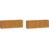 Image de vidaXL - Plantenbakken - wandmontage - 2 - st - 53x10x17 - cm - cortenstaal - roestig