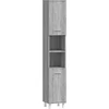 Image de vidaXL - Badkamerkast - 30x30x179cm - bewerkt - hout - grijs - sonoma - eikenkleurig