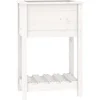 Image de vidaXL - Plantenbak - met - schap - 54x34,5x81 - cm - massief - grenenhout - wit