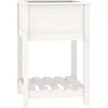 Image de vidaXL - Plantenbak - met - schap - 54x54x81 - cm - massief - grenenhout - wit