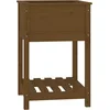 Image de vidaXL - Plantenbak - met - schap - 54x54x81 - cm - grenenhout - honingbruin