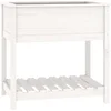 Image de vidaXL - Plantenbak - met - schap - 82,5x54x81 - cm - massief - grenenhout - wit