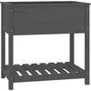 Image de vidaXL - Plantenbak - met - schap - 82,5x54x81 - cm - massief - grenenhout - grijs