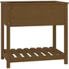 Image de vidaXL - Plantenbak - met - schap - 82,5x54x81 - cm - grenenhout - honingbruin
