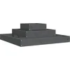 Image de vidaXL - Plantenbak - 80x80x27 - cm - massief - grenenhout - grijs