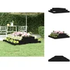 Image de vidaXL - Plantenbak - 110x110x27 - cm - massief - grenenhout - zwart