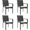 Image de vidaXL - Tuinstoelen - 4 - st - met - kussens - poly - rattan - zwart