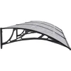 Image de vidaXL - Deurluifel - 300x75 - cm - polycarbonaat - zwart - en - transparant