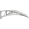 Image de vidaXL - Deurluifel - Grijs - en - Transparant - 80x75 - cm - Polycarbonaat