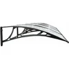 Image de vidaXL - Deurluifel - 400x75 - cm - polycarbonaat - zwart - en - transparant